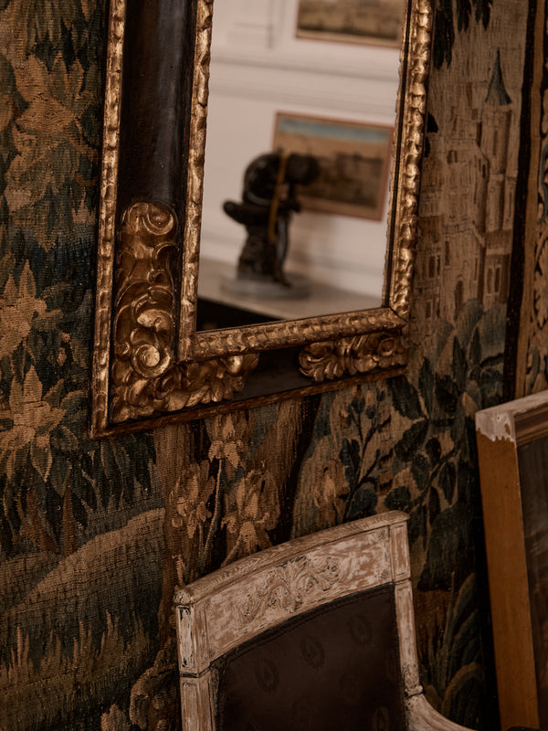 Black and gilt frame mirror