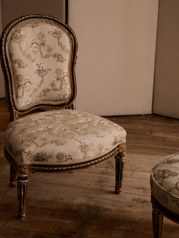 Ebonized Giltwood Nursing Chair