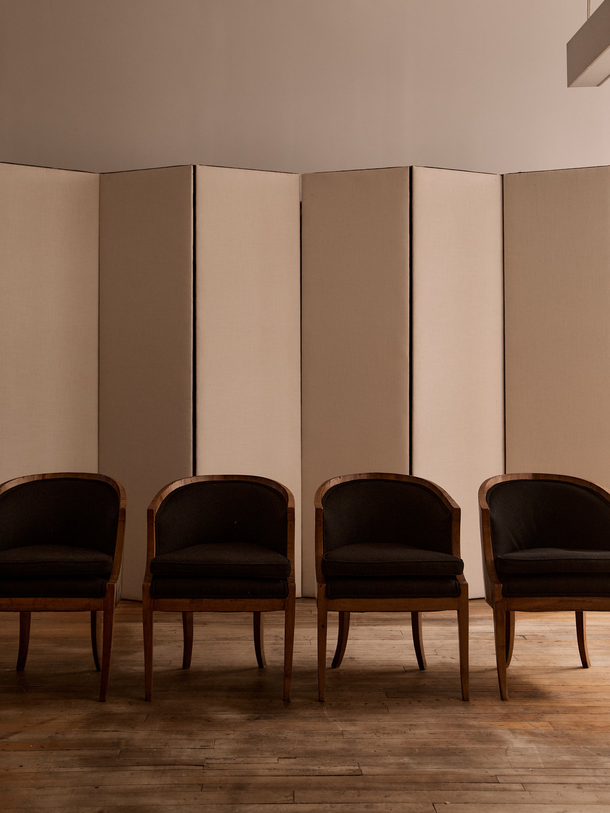 Set of Four Biedermeier Fruitwood Tub Chairs