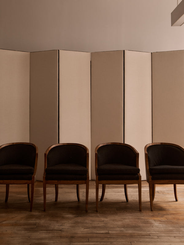Set of Four Biedermeier Fruitwood Tub Chairs