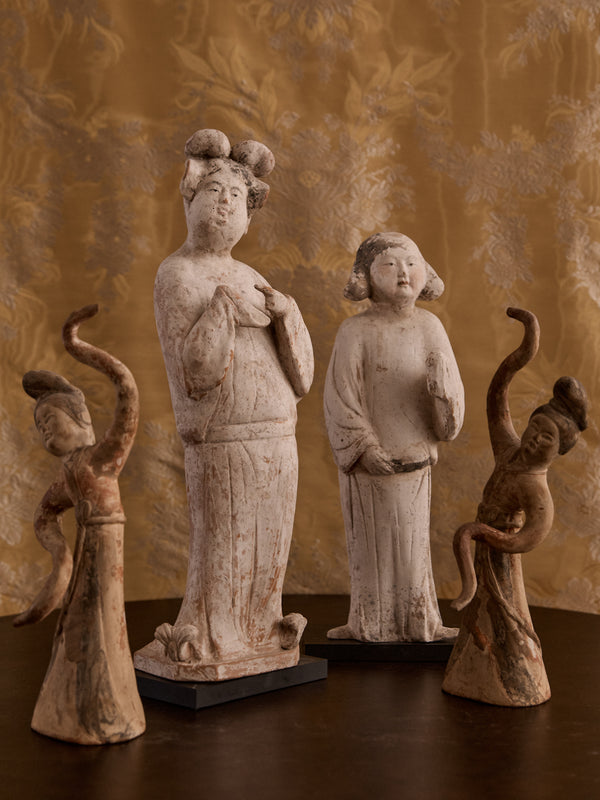 Pair of Polychromed Terracotta Dancers