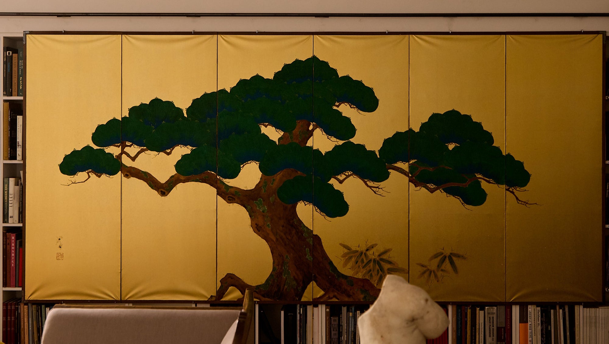 A Japanese Hand-Painted Byōbu