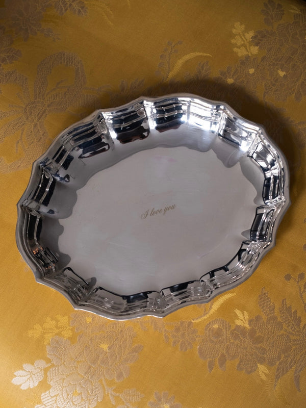 'I love you' Silvered Scallop Tray