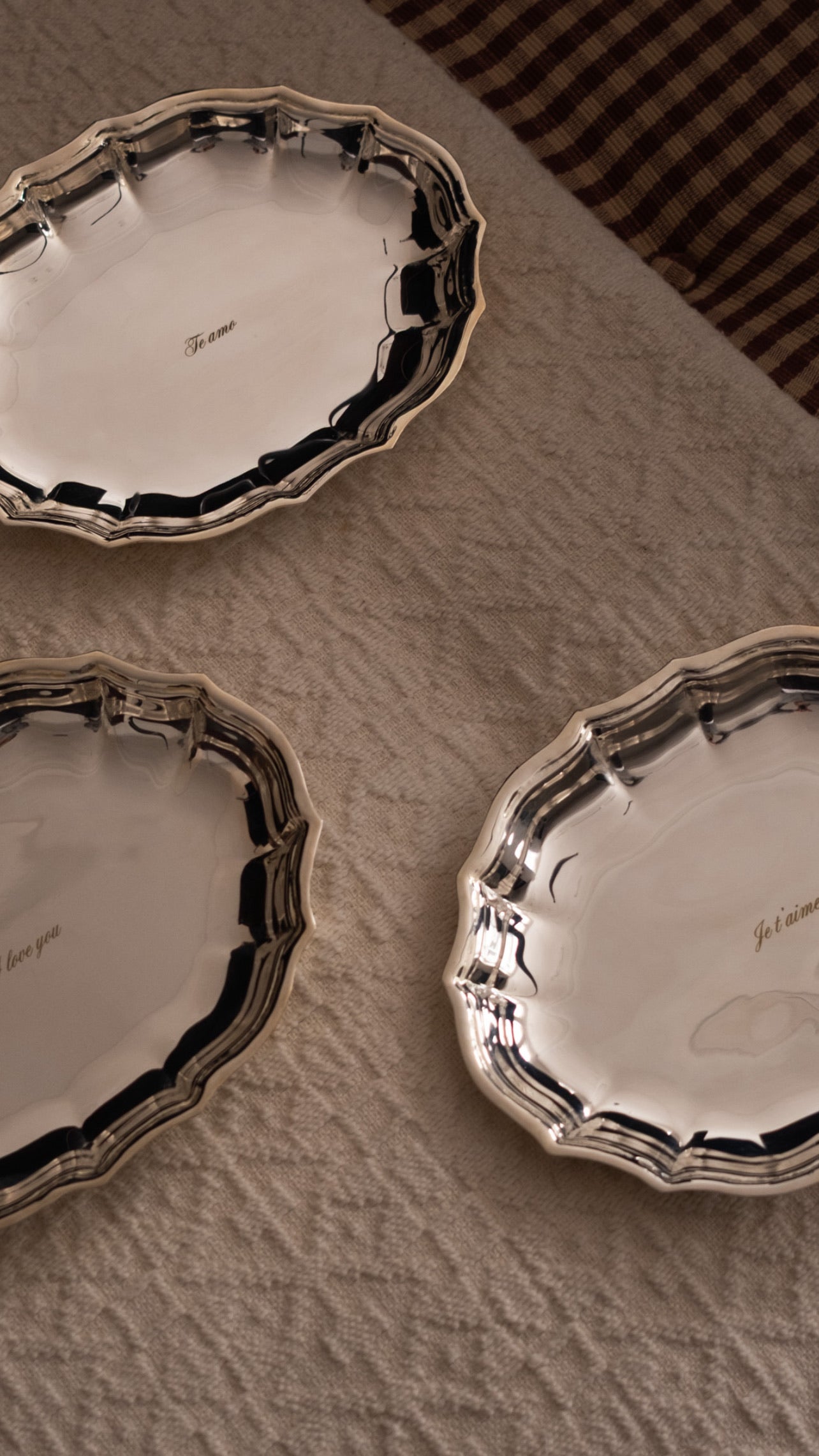 'Te amo' Silvered Scallop Tray