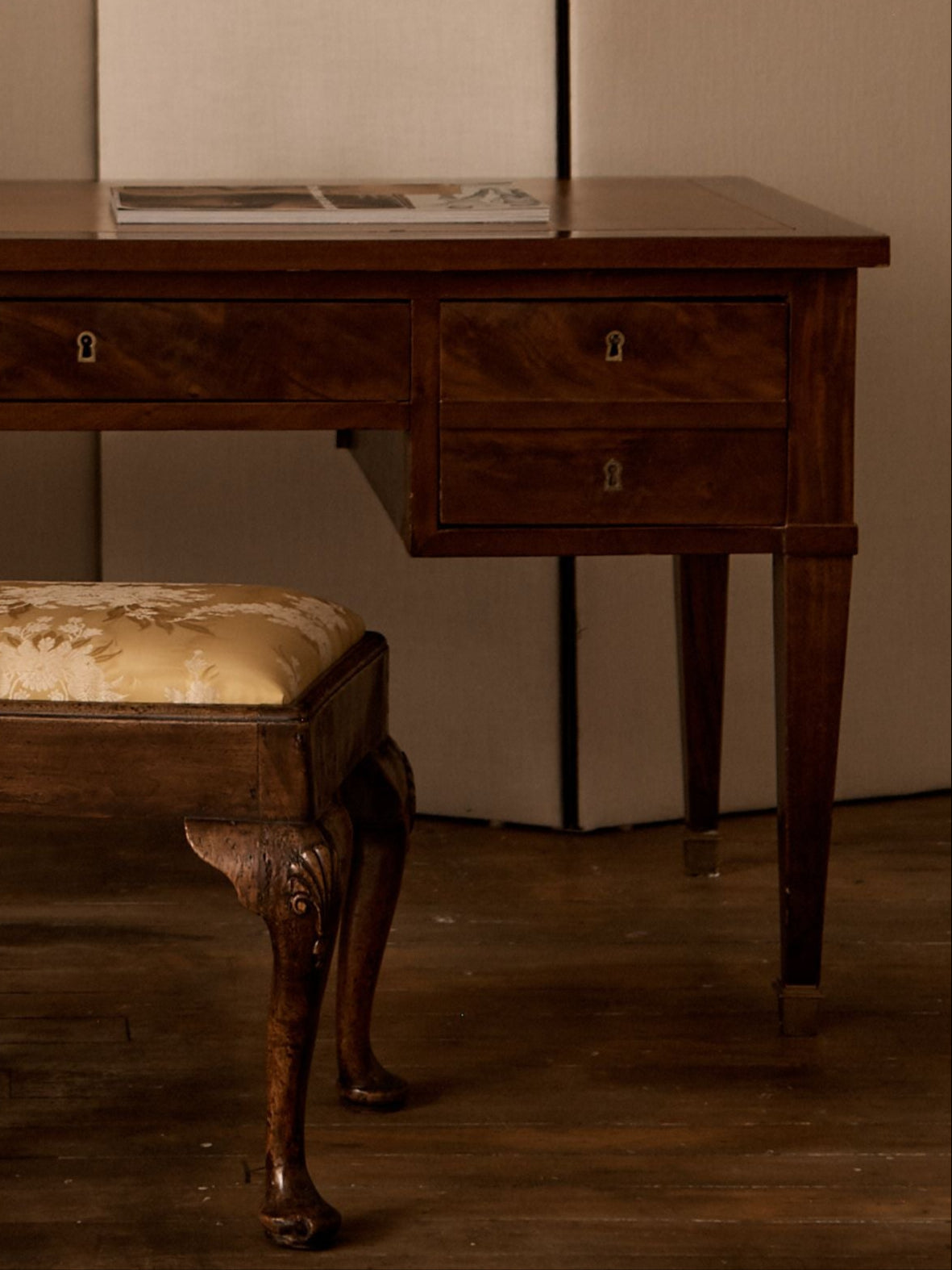 Directoire Mahogany and Leather Bureau Plat