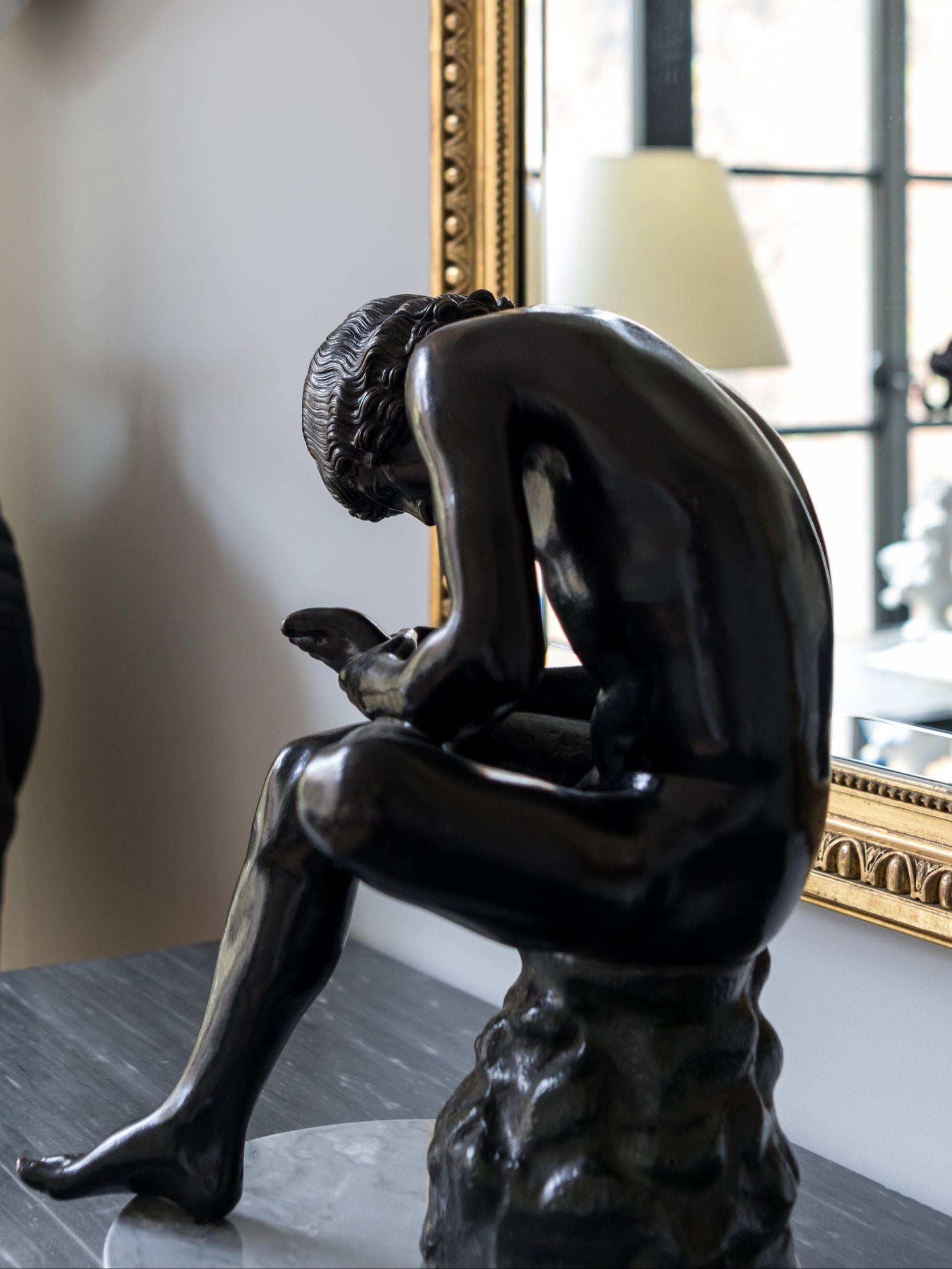 Patinated Bronze Model of Spinario