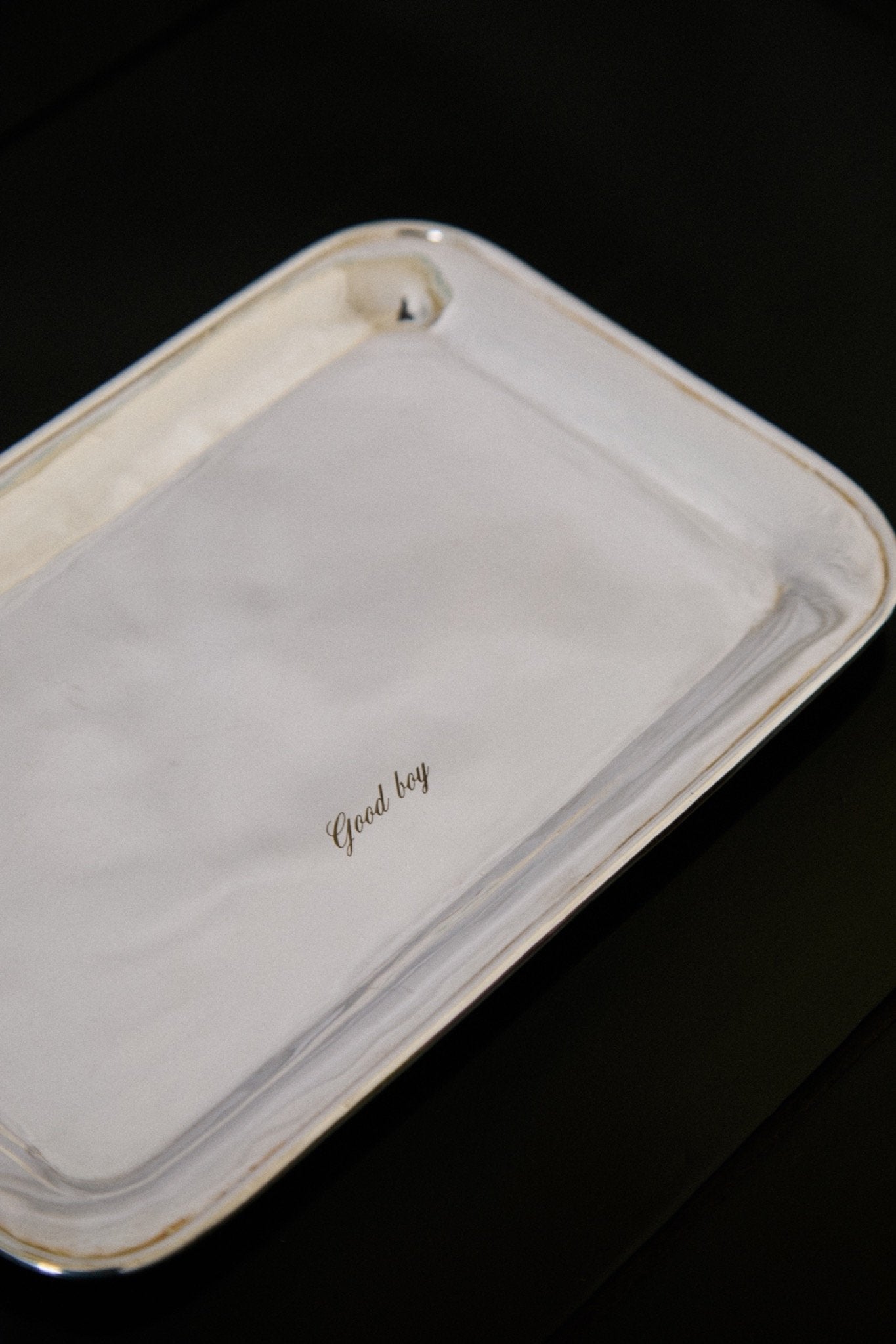 CUSTOM ENGRAVED SILVERED VANITY TRAY