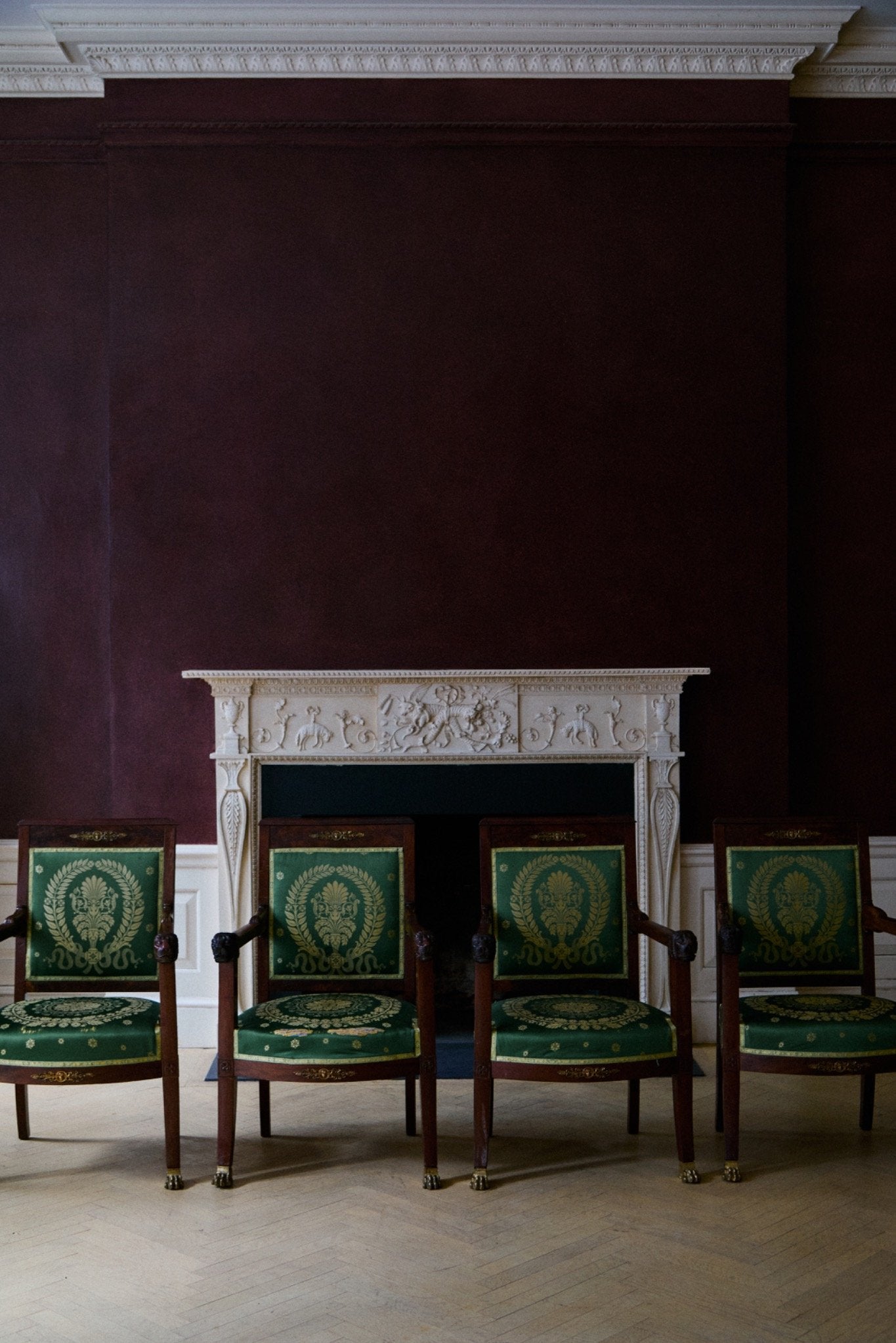 SUITE OF FOUR DIRECTOIRE CHAIRS