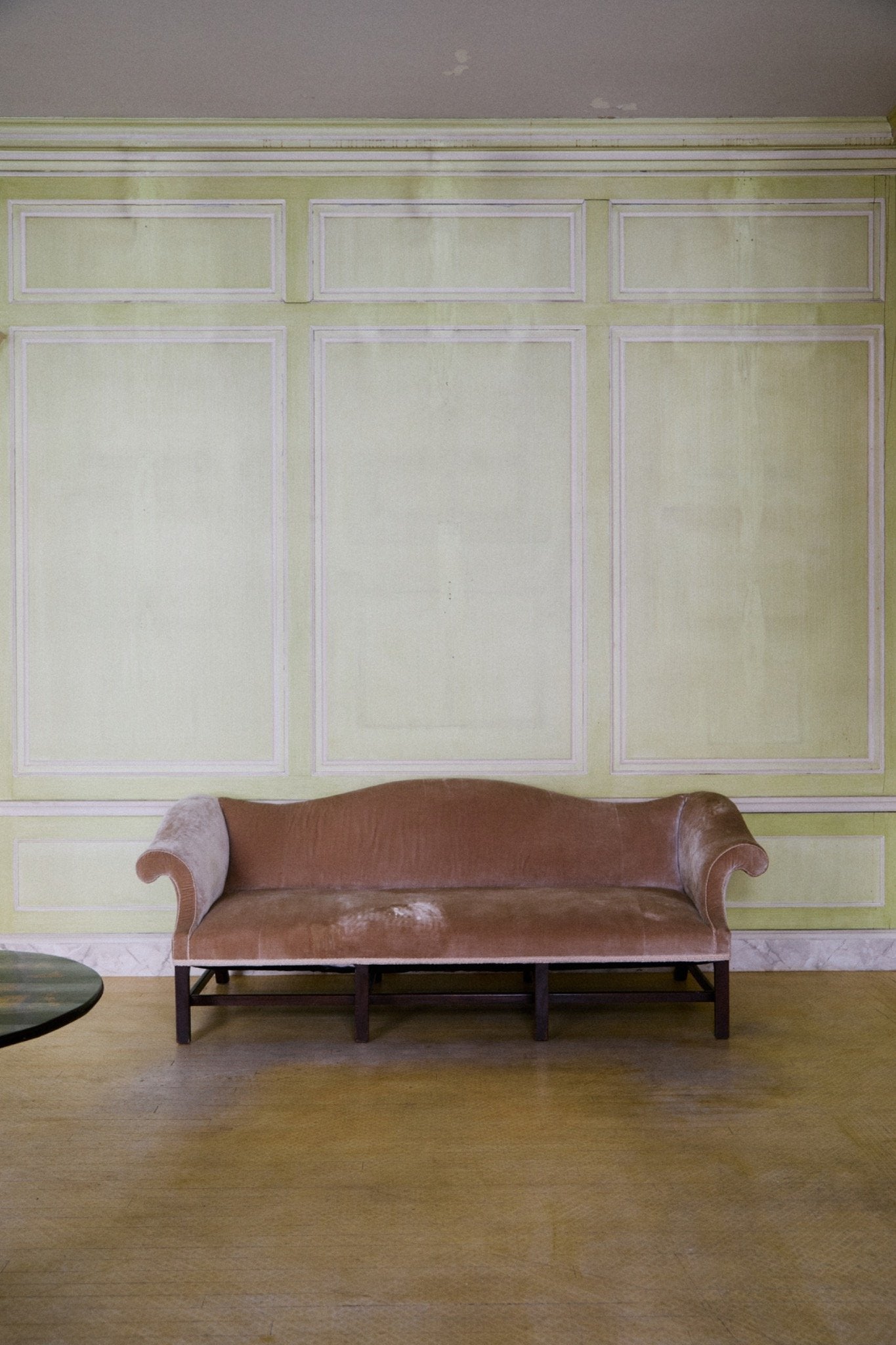 George III style camelback sofa