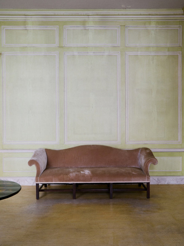 George III style camelback sofa