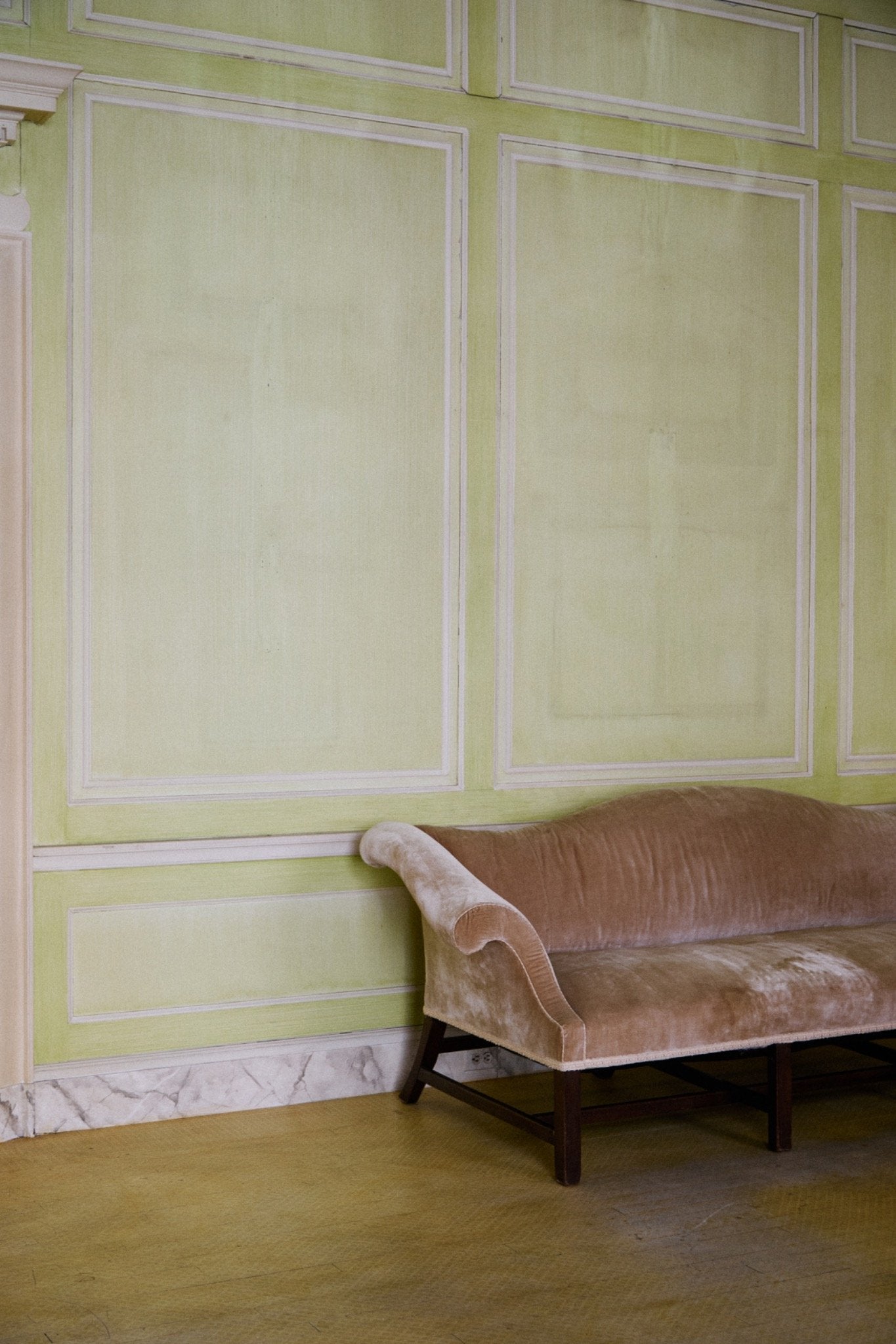 George III style camelback sofa