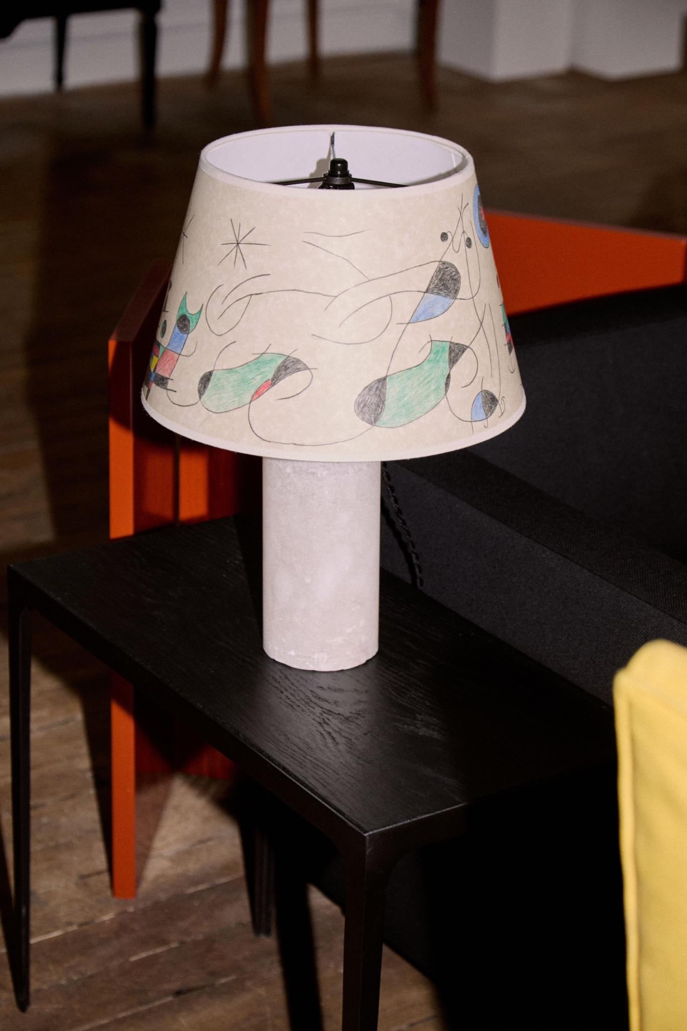 Alabaster cylinder lamp by Paul Morehouse