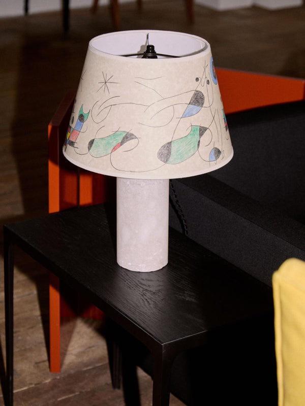Alabaster cylinder lamp by Paul Morehouse