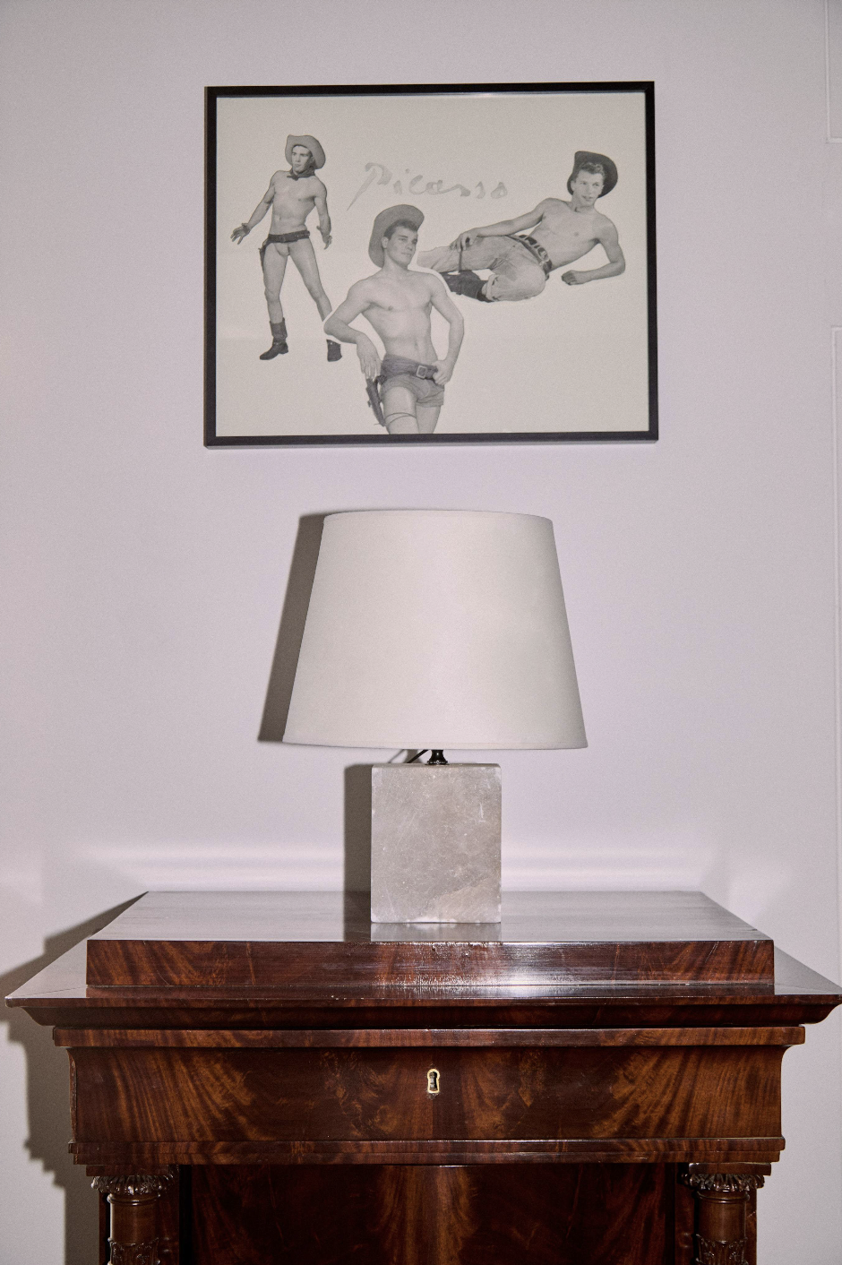 Alabaster block lamp by Paul Morehouse